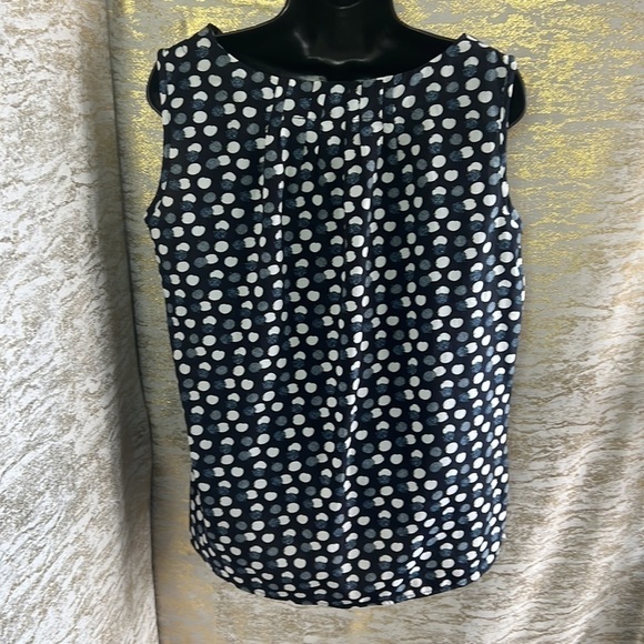 Cleo Navy Blue Polka Dot And Bow Tank Top Size M - Picture 8 of 13